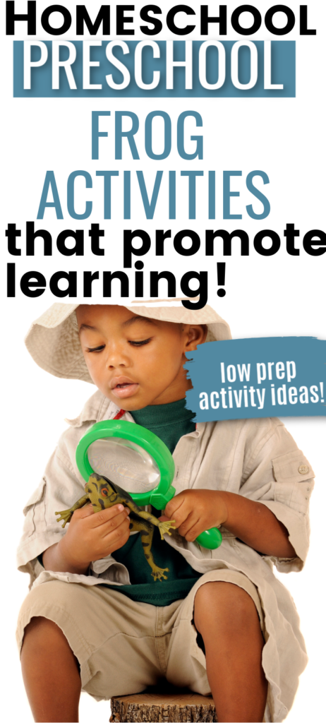 Simple frog activities for preschoolers that encourage sensory play.  This frog lesson plan is packed with easy ways to encourage pre academic skills while having fun and exploring frogs.